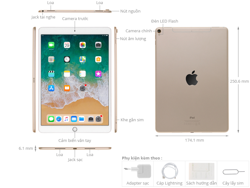 iPad Pro 10.5 inch Wifi Cellular 64GB (2017) cấu hình chi tiết