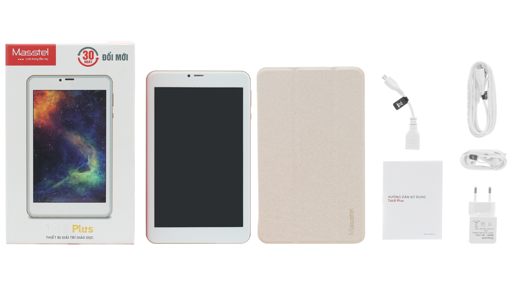 Bộ sản phẩm gồm: Adapter, Tai nghe, Sách hướng dẫn, Bao da, Cáp Micro USB, Hộp máy