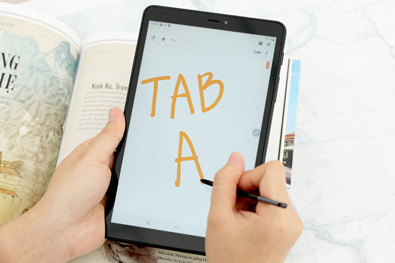 Màn hình lớn độ phân giải cao trên máy tính bảng Samsung Galaxy Tab A S Pen 8 inch 2019