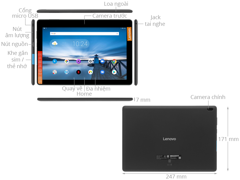 Lenovo Tab E10 TB-X104L Đen