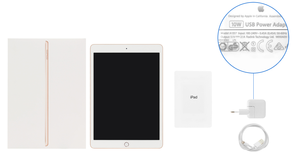 Bộ sản phẩm gồm: Adapter, Sách hướng dẫn, Cáp Lightning, Hộp máy