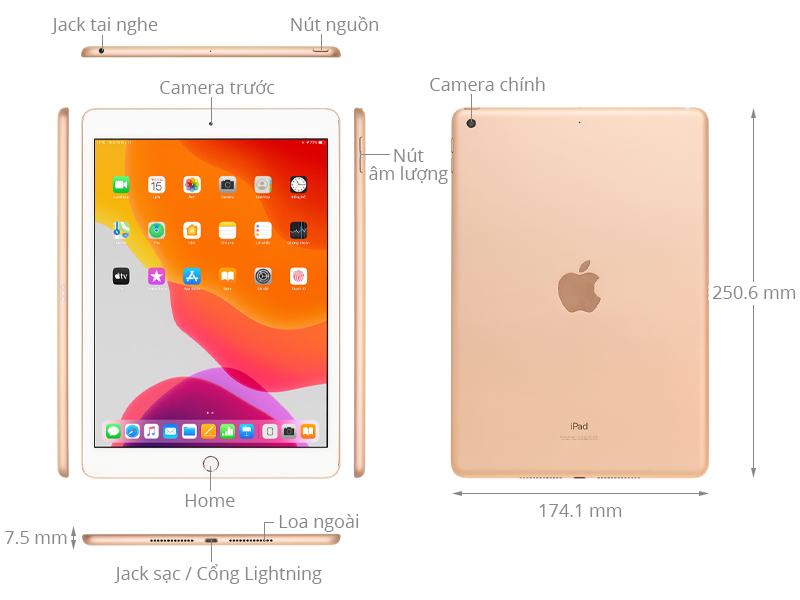 iPad 10.2 inch Wifi 32GB (2019) - Giá rẻ, có trả góp