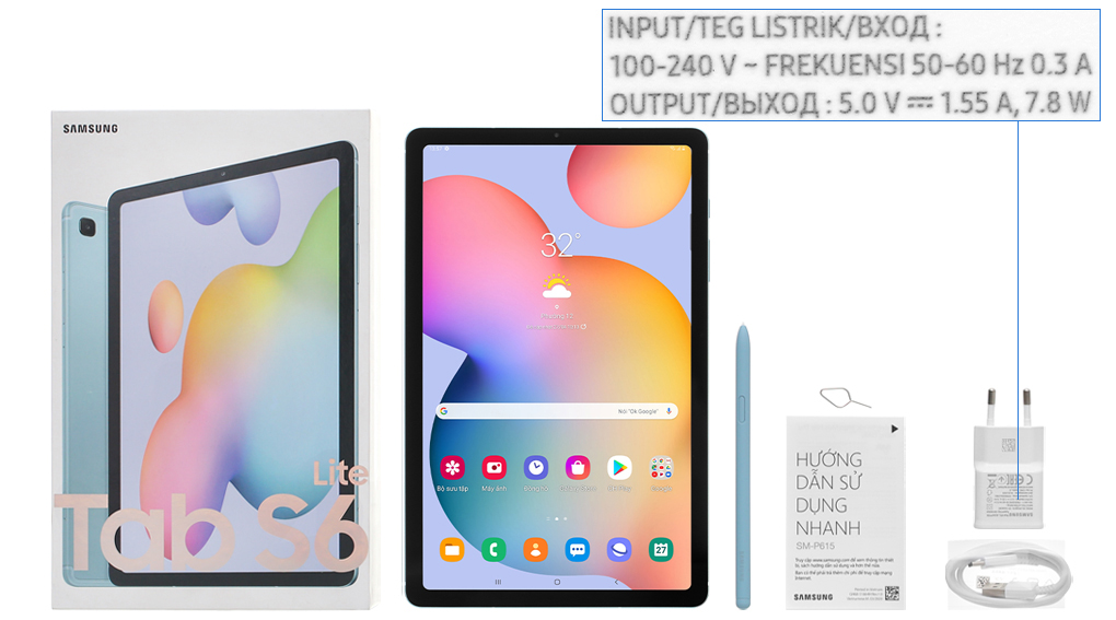 Bộ sản phẩm gồm: Sách hướng dẫn, Bút cảm ứng, Cây lấy sim, Hộp máy, Cáp Type C - Type A, Củ sạc nhanh rời đầu Type A