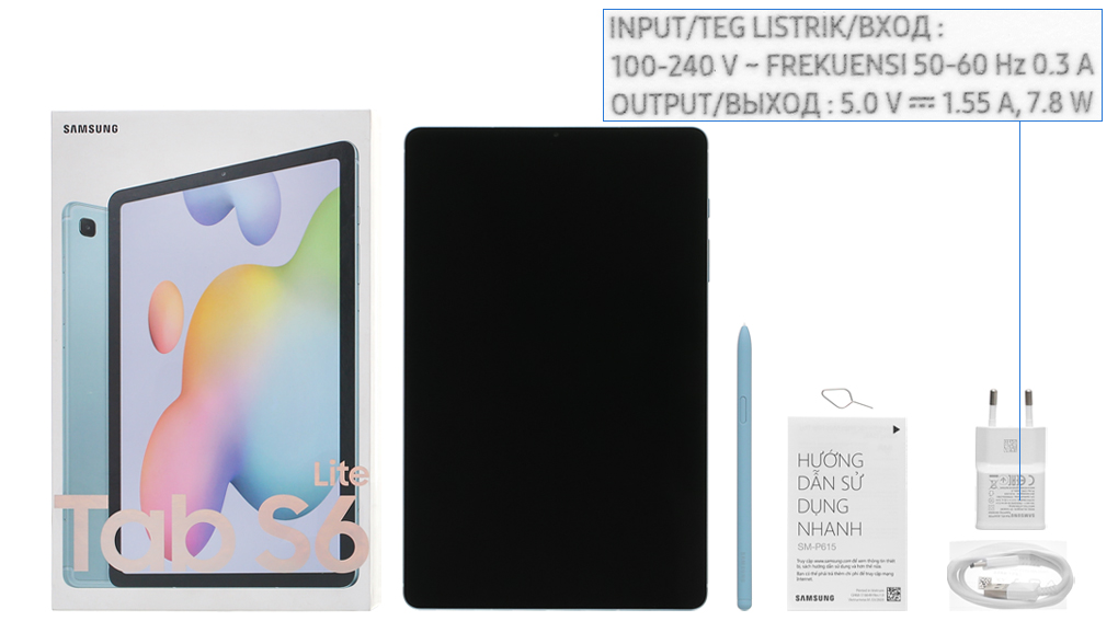 Bộ sản phẩm gồm: Sách hướng dẫn, Bút cảm ứng, Cây lấy sim, Hộp máy, Cáp Type C - Type A, Củ sạc nhanh rời đầu Type A