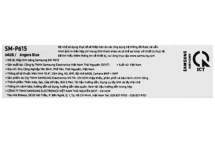 Máy tính bảng Samsung Galaxy Tab S6 Lite Màu Xám