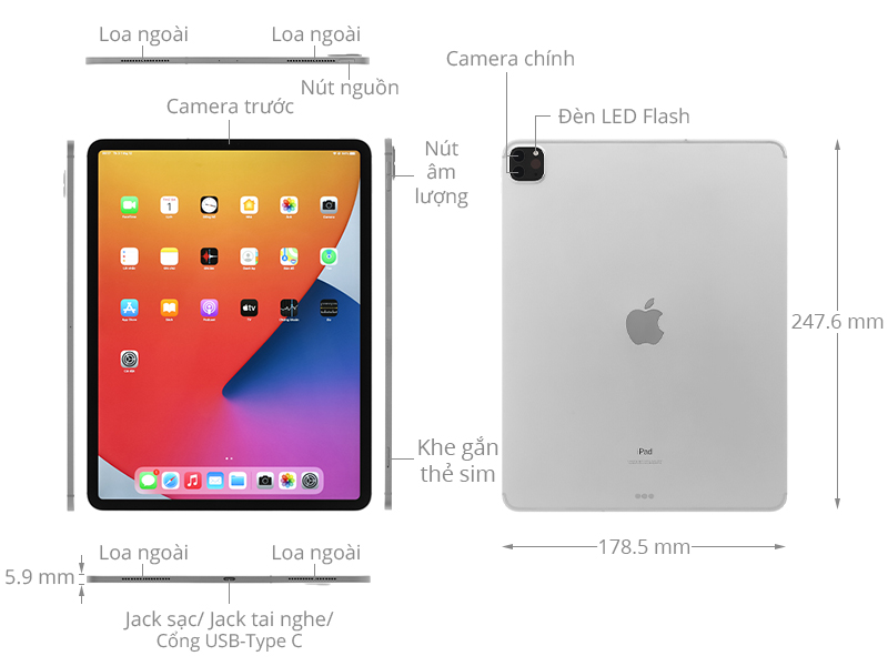 iPad Pro 12.9 inch Wifi Cellular 128GB (2020)