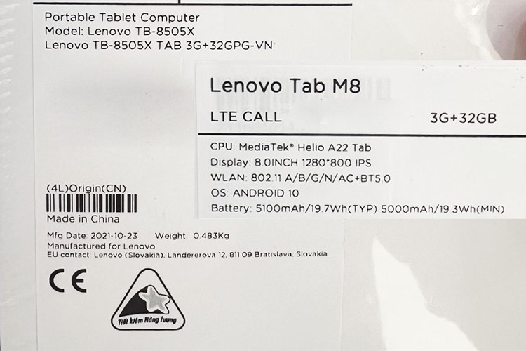 Máy tính bảng Lenovo Tab M8 Màu Bạc
