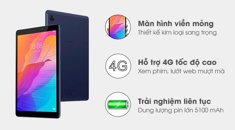Máy tính bảng Huawei MatePad T8 (Nền tảng Huawei Mobile Service)