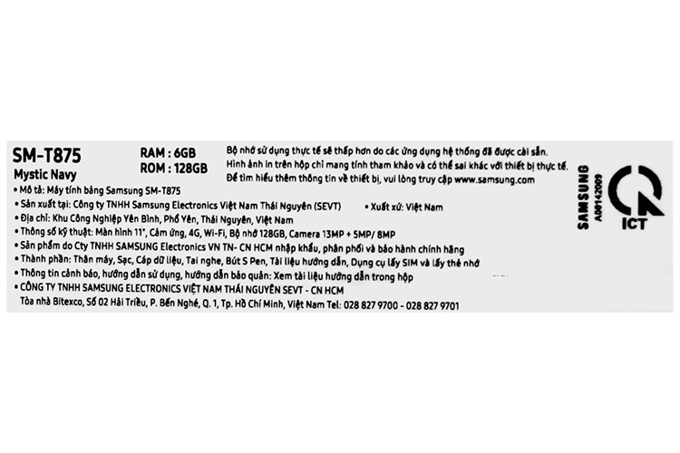 Máy tính bảng Samsung Galaxy Tab S7 Màu Xanh Dương