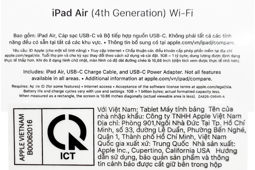 Máy tính bảng iPad Air 4 Wifi 64GB (2020) Màu Bạc