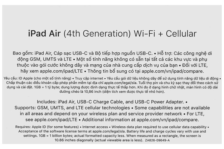 Máy tính bảng iPad Air 4 Wifi Cellular 64GB (2020) Màu Xanh Dương