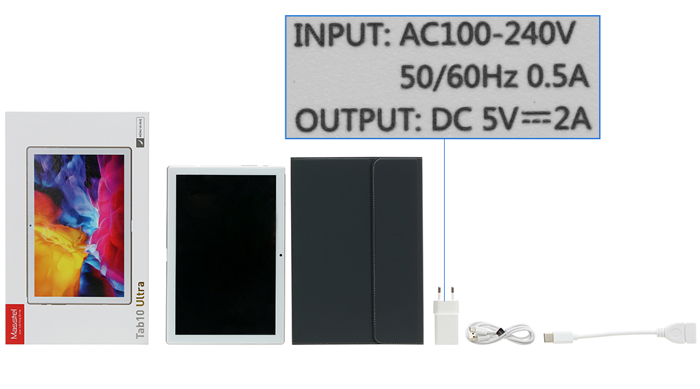 Bộ sản phẩm gồm: Sách hướng dẫn, Bao da, Cáp OTG, Hộp máy, Cáp Type C - Type A, Củ sạc nhanh rời đầu Type A