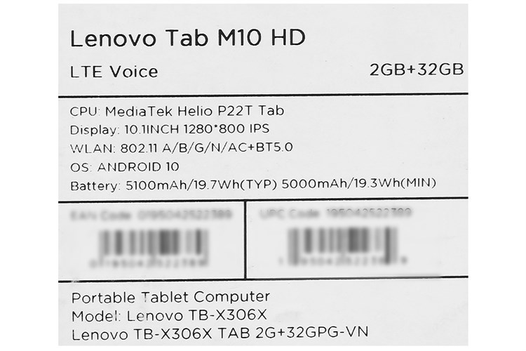 Máy tính bảng Lenovo Tab M10 - Gen 2 Màu Bạc