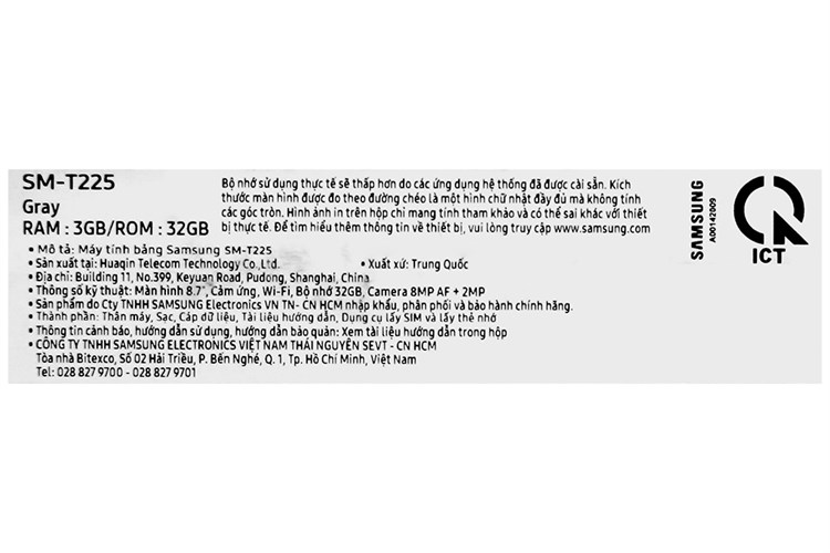 Máy tính bảng Samsung Galaxy Tab A7 Lite Màu Xám