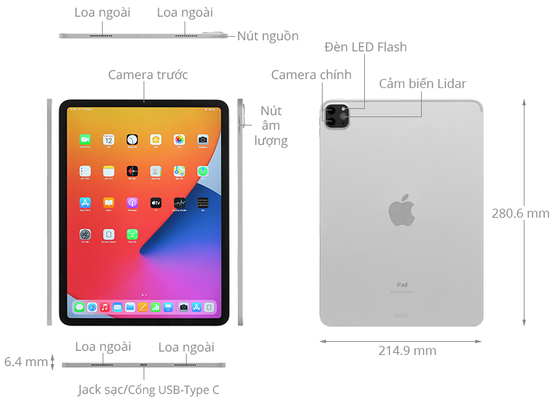 Ipad Pro M1 12.9 Inch Wifi 128Gb (2021) - Chính Hãng, Giá Rẻ, Có Trả Góp