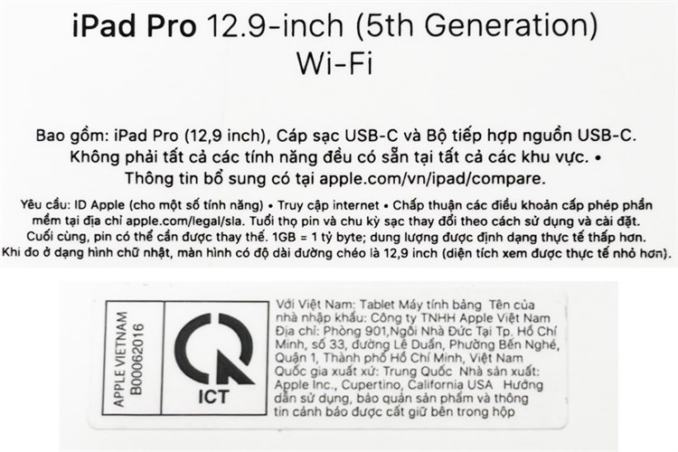 Máy tính bảng iPad Pro M1 12.9 inch WiFi 128GB (2021) Màu Bạc