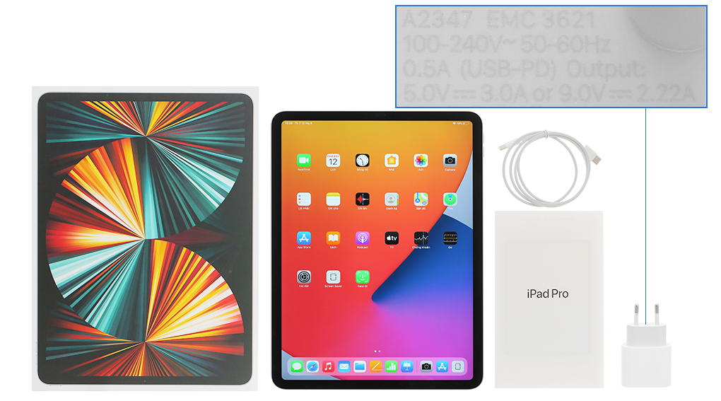 Bộ sản phẩm gồm: Sách hướng dẫn, Hộp máy, Cáp Type C - Type C, Củ sạc nhanh rời đầu Type C