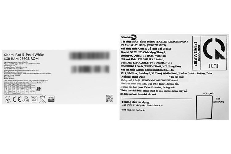 Máy tính bảng Xiaomi Pad 5 128GB Màu Trắng