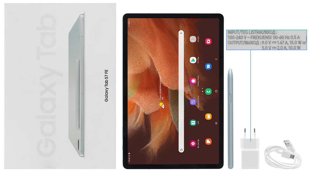 Bộ sản phẩm gồm: Sách hướng dẫn, Bút cảm ứng, Cây lấy sim, Hộp máy, Cáp Type C - Type A, Củ sạc nhanh rời đầu Type A