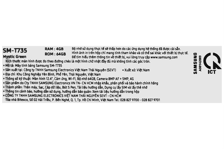 Máy tính bảng Samsung Galaxy Tab S7 FE 4G Màu Xanh lá