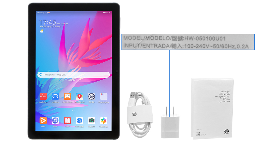 Bộ sản phẩm gồm: Sách hướng dẫn, Hộp máy, Cáp Type C - Type A, Củ sạc rời đầu Type A