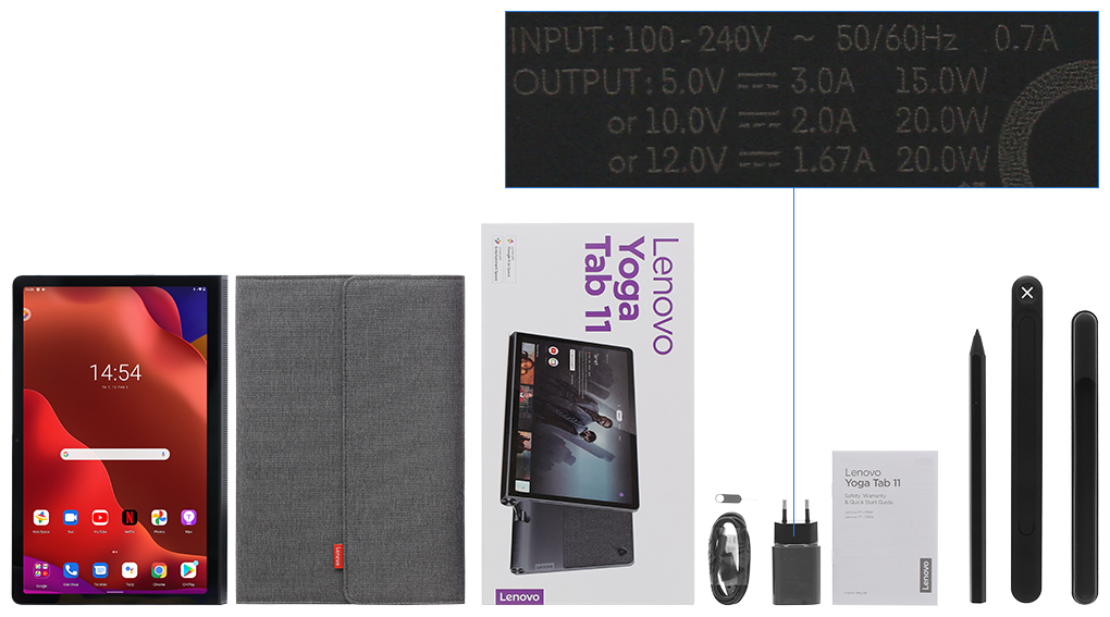 Bộ sản phẩm gồm: Cáp Type C - Type A, Củ sạc nhanh rời đầu Type A, Hộp máy, Sách hướng dẫn, Cây lấy sim