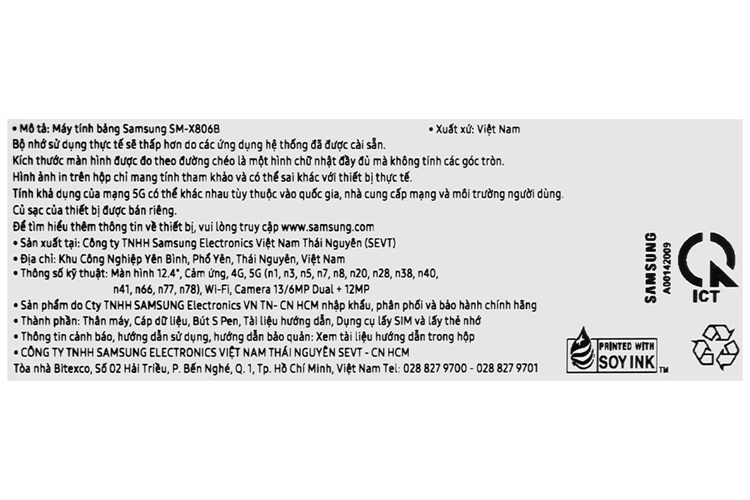 Máy tính bảng Samsung Galaxy Tab S8+ 5G