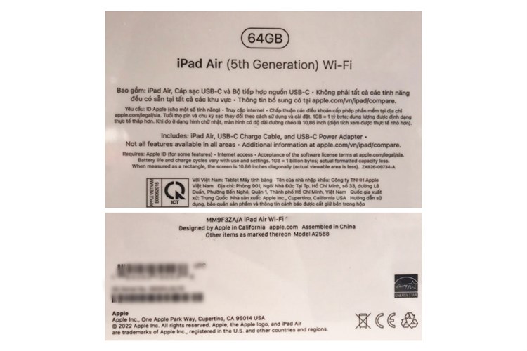 Máy tính bảng iPad Air 5 M1 WiFi 64GB Màu Xanh Dương
