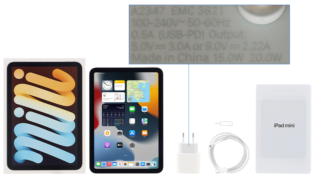 Bộ sản phẩm gồm: Sách hướng dẫn, Cây lấy sim, Hộp máy, Cáp Type-C, Củ sạc nhanh rời đầu Type C