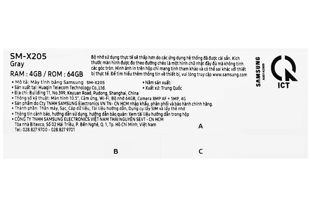 Máy tính bảng Samsung Galaxy Tab A8 (2022) Màu Xám
