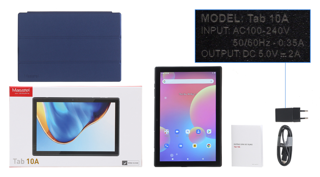 Bộ sản phẩm gồm: Sách hướng dẫn, Bao da, Hộp máy, Cáp Type C - Type A, Củ sạc rời đầu Type A