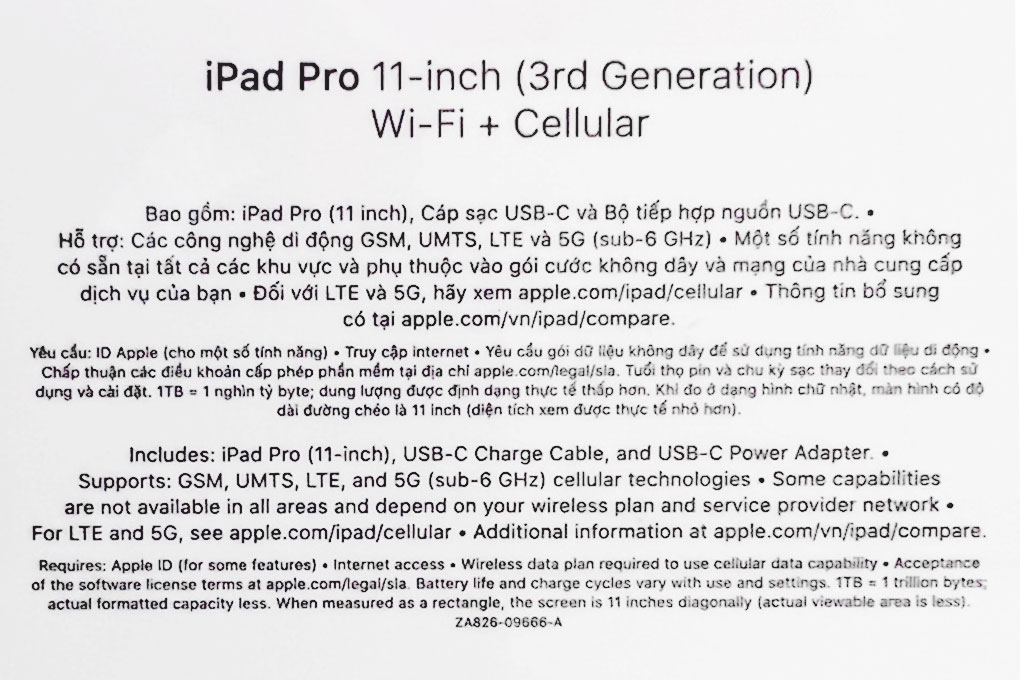 Máy tính bảng iPad Pro M1 11 inch WiFi Cellular 512GB (2021) Màu Bạc