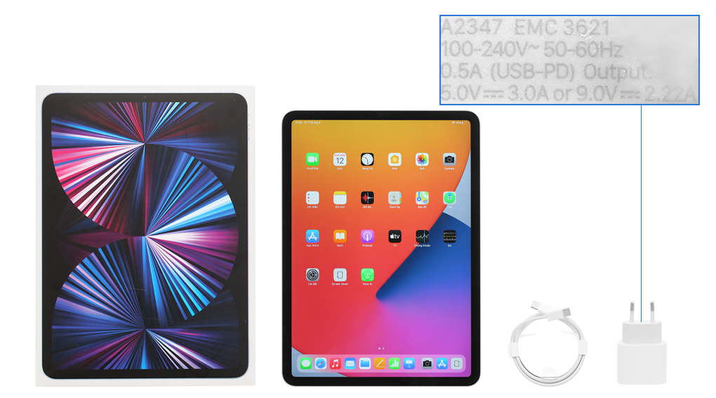 Bộ sản phẩm gồm: Sách hướng dẫn, Hộp máy, Cáp Type C - Type C, Củ sạc nhanh rời đầu Type C