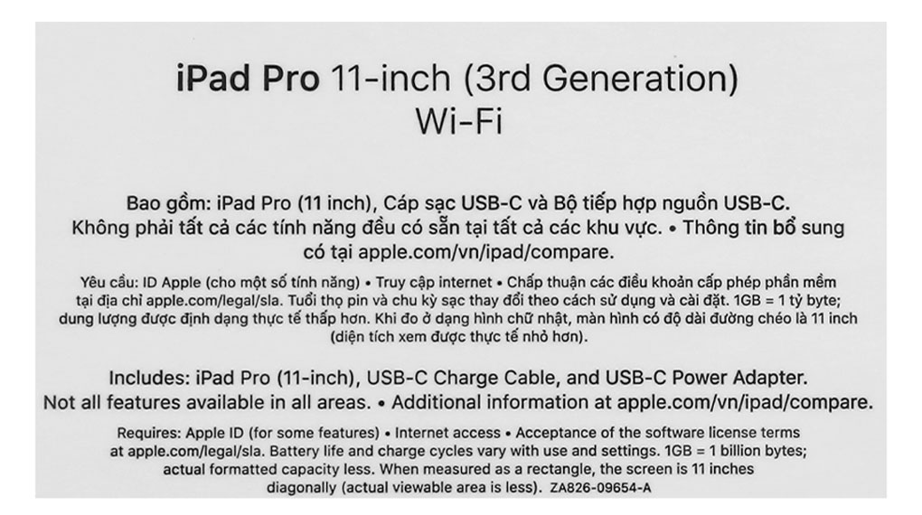 Máy tính bảng iPad Pro M1 11 inch WiFi 2TB (2021) Màu Xám