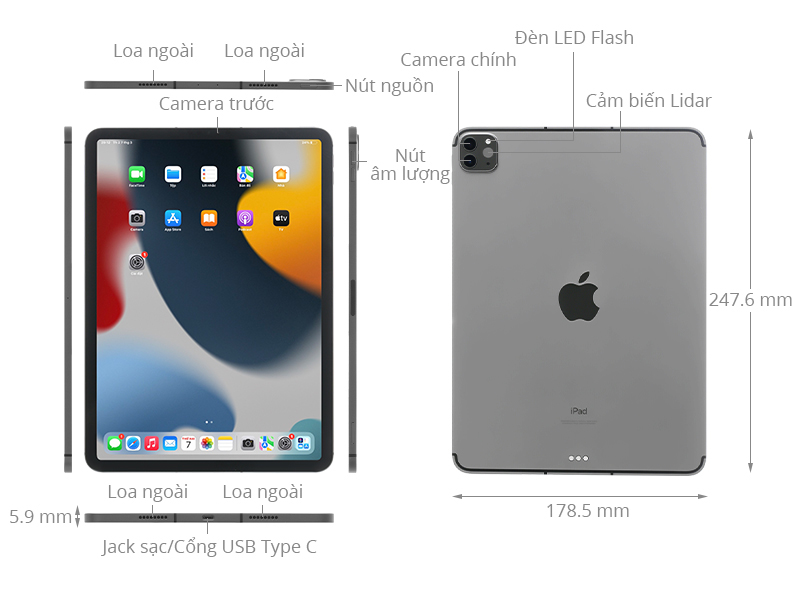 iPad Pro M1 11 inch WiFi Cellular 2TB (2021)