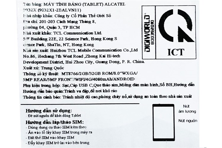 Máy tính bảng Alcatel 3T8 Màu Xanh lá đậm