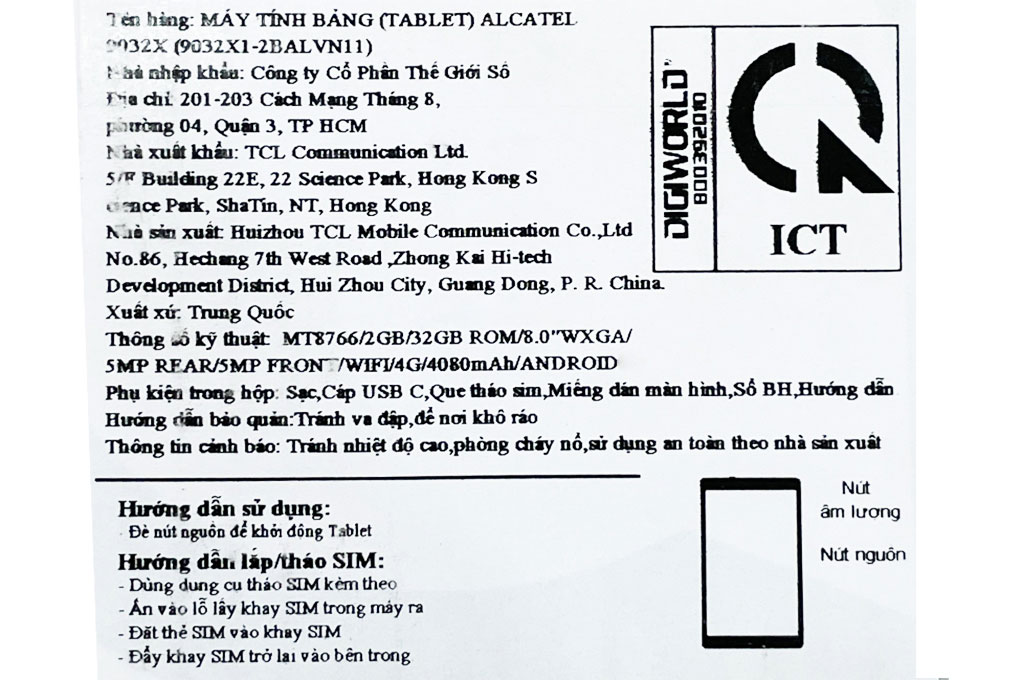 Máy tính bảng Alcatel 3T8 Màu Xanh lá đậm