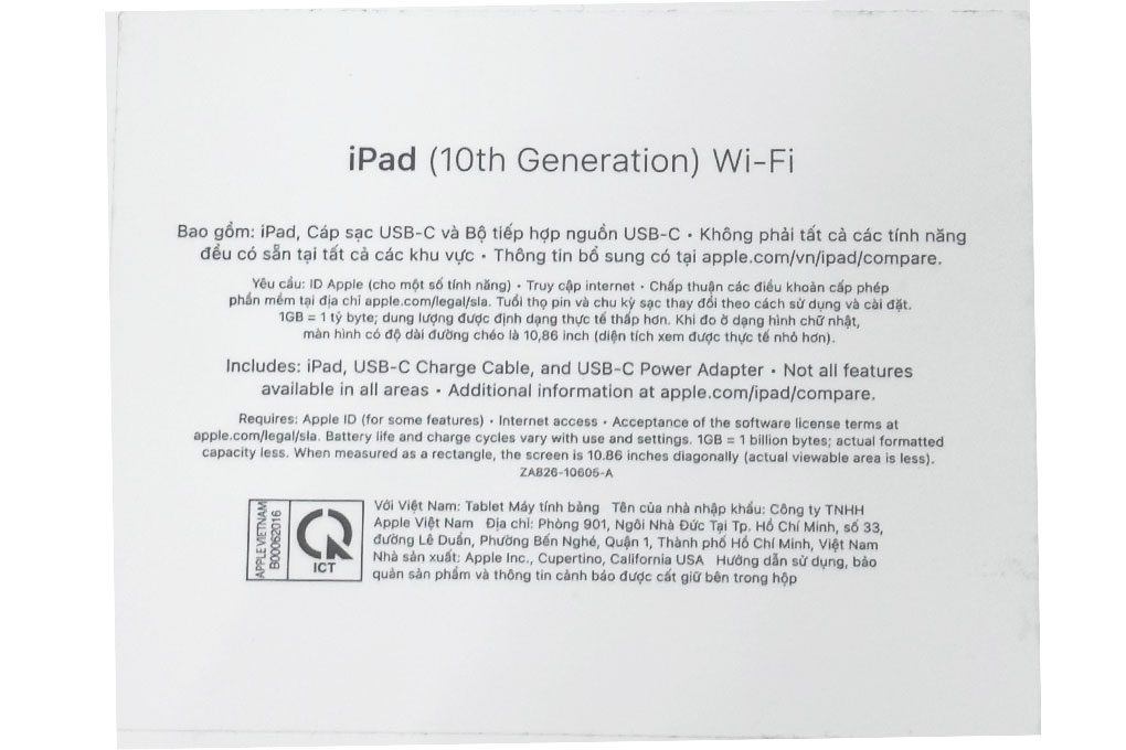 Máy tính bảng iPad 10 WiFi 256GB Màu Vàng