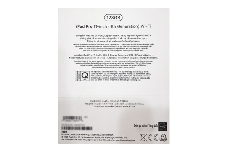 Máy tính bảng iPad Pro M2 11 inch WiFi 128GB Màu Bạc