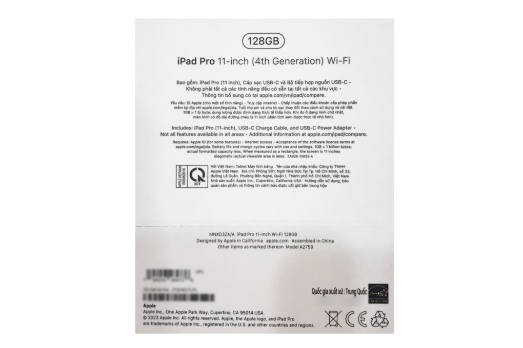 Máy tính bảng iPad Pro M2 11 inch WiFi 128GB Màu Bạc