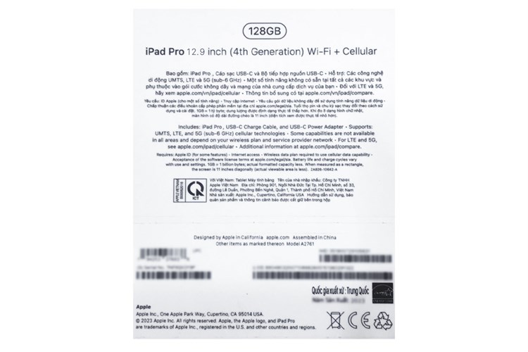 Máy tính bảng iPad Pro M2 12.9 inch 5G 128GB Màu Bạc