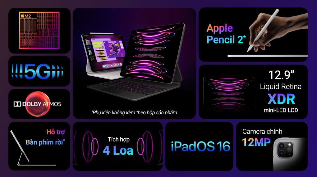 Máy tính bảng iPad Pro M2 12.9 inch 5G 2TB