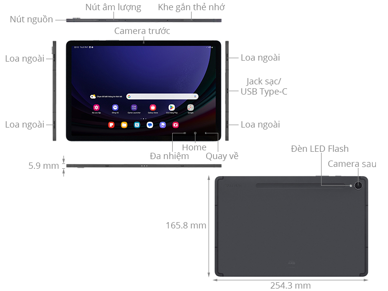 Samsung Galaxy Tab S9 X710N 11.0 8GB RAM 128GB WIFI gris