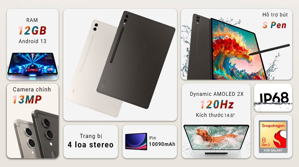 Máy tính bảng Samsung Galaxy Tab S9 Ultra 5G 12GB/256GB