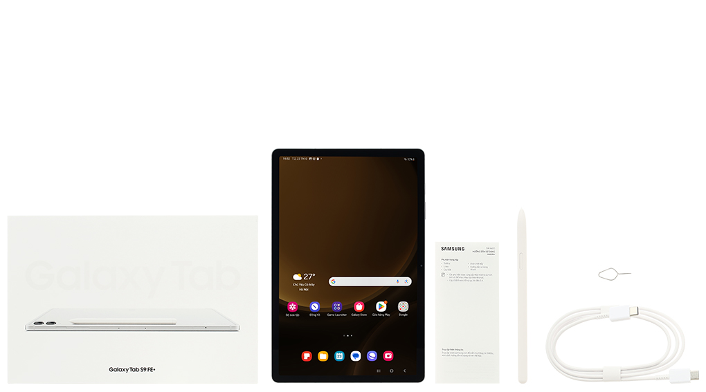 Bộ sản phẩm gồm: Bút cảm ứng, Cáp Type C - Type C, Hộp máy, Cây lấy sim, Sách hướng dẫn