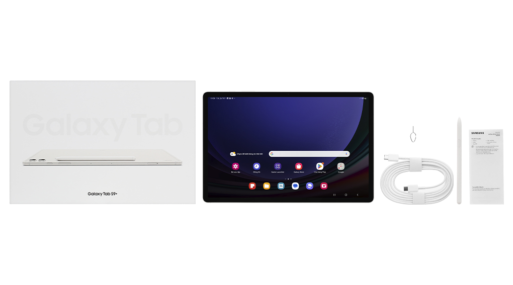 Bộ sản phẩm gồm: Sách hướng dẫn, Bút cảm ứng, Cây lấy sim, Hộp máy, Cáp Type C - Type C