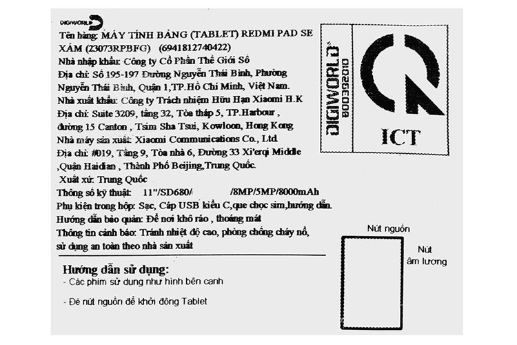 Máy tính bảng Xiaomi Redmi Pad SE WiFi 4GB/128GB Màu Xám