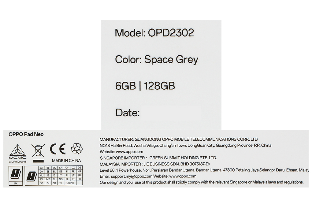 Máy tính bảng OPPO Pad Neo WiFi 6GB/128GB - 12