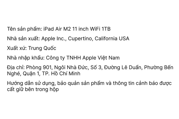Máy tính bảng iPad Air 6 M2 11 inch WiFi 1TB Màu Tím
