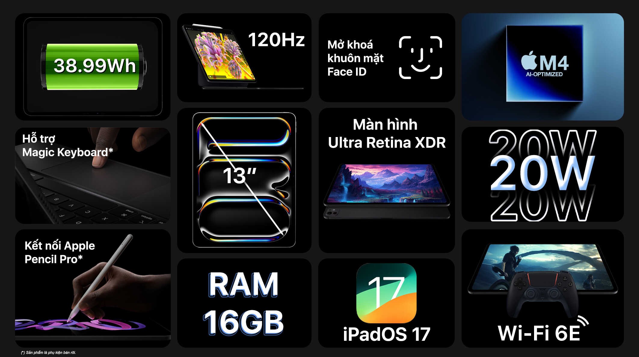 Máy tính bảng iPad Pro M4 13 inch WiFi 2TB